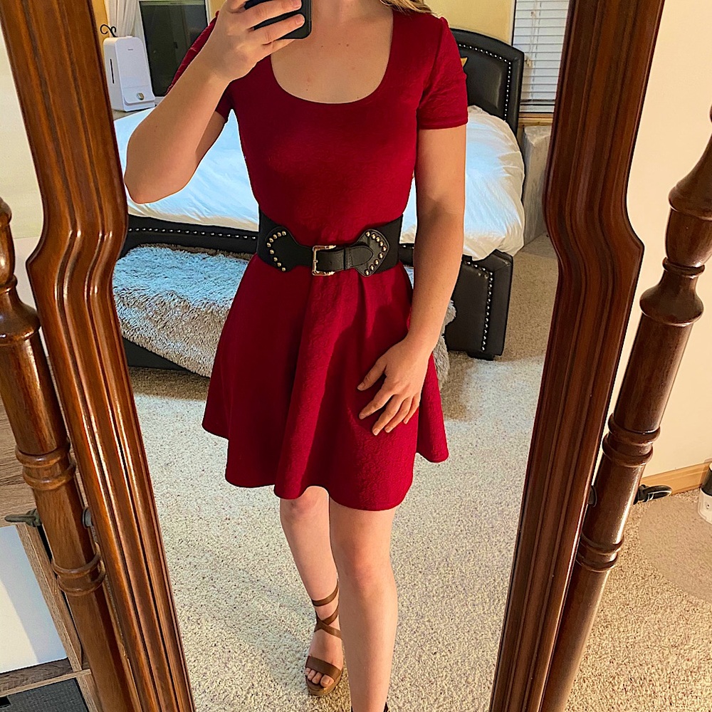 Red skater dress